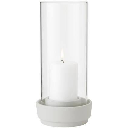 Svietnik na kónickú sviečku HURRICANE 24 cm, piesková, kamenina, Stelton