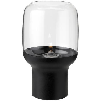Olejová lampa HOOP 17 cm, čierna, nerezová oceľ, Stelton