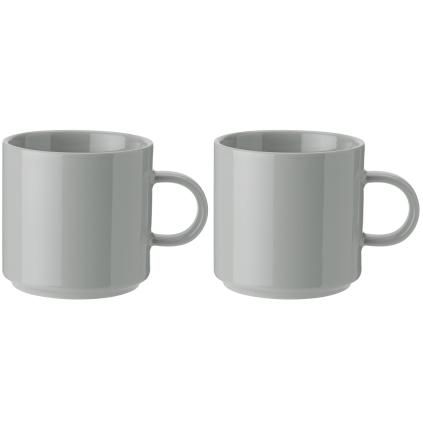 212109 5 hrnek na kavu 200 ml sada 2 ks svetle seda kamenina stelton