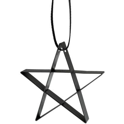 212424 vanocni dekorace figura 6 cm hvezda jemne cerna nerezova ocel stelton