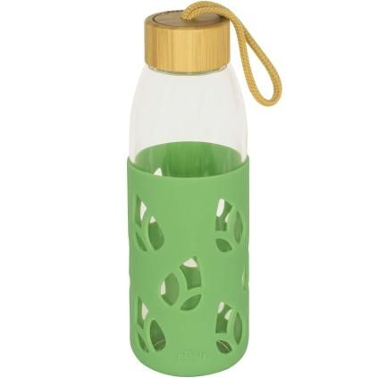 Fľaša na vodu PKV-023 550 ml, zelená, sklo, Pebbly
