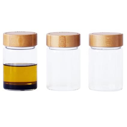 Dóza na potraviny PKV-030 75 ml, súprava 3 ks, sklo/bambus, Pebbly