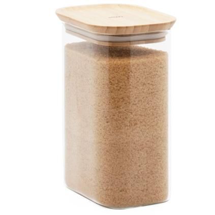 Dóza na potraviny PKV-068 1,2 l, sklo/bambus, Pebbly