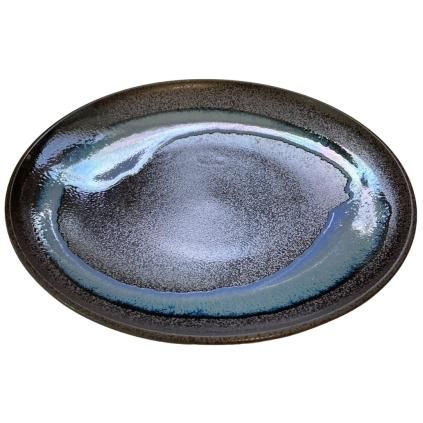 211650 jidelni talir blue blur 25 5 cm modra keramika mij