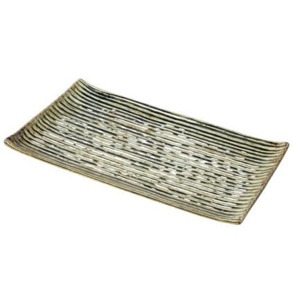 Servírovací tanier CONTOUR 24 x 15 cm, zelená, keramika, MIJ
