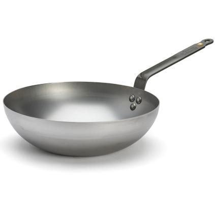 Wok MINERAL B 28 cm, strieborná, oceľ, de Buyer