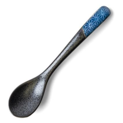 214063 jidelni lzice asanoha 12 5 cm indigo keramika mij