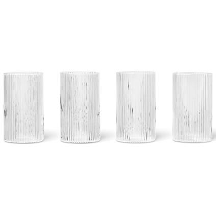 Poháre na aperitív RIPPLE 140 ml, sada 4 ks, číra, ferm LIVING