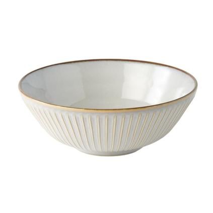 Jedálenská misa WHITE SENDAN 21,5 cm, biela, keramika, MIJ