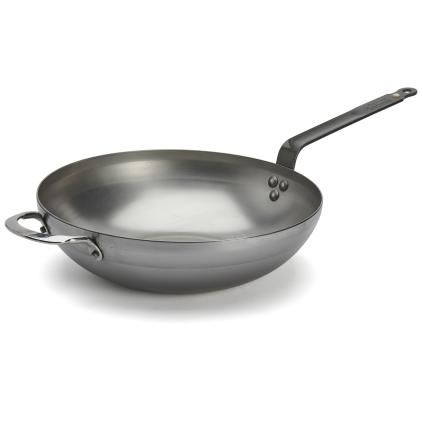 Wok MINERAL B 32 cm, strieborná, oceľ, de Buyer