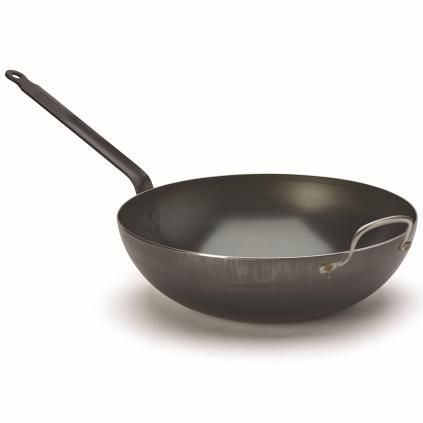 Wok BLUE CARBON 32 cm, modrá oceľ, de Buyer