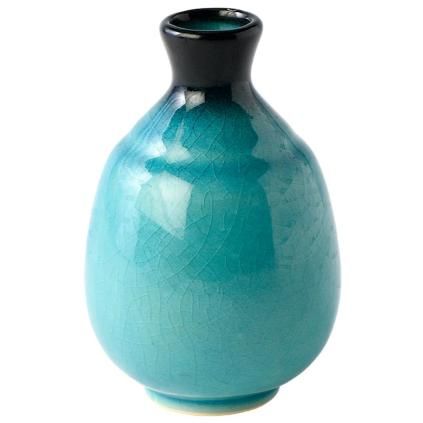 Fľaša na saké INK & TURQUOISE, modrá, keramika, MIJ