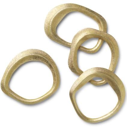 Krúžok na obrúsky FLOW 7 cm, sada 4 ks, mosadz, ferm LIVING