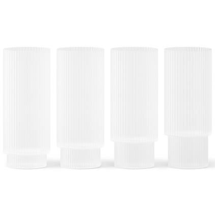 Pohár na long drink RIPPLE 300 ml, sada 4 ks, biela, ferm LIVING