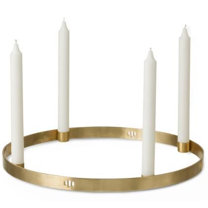 Svícen na kónickou svíčku CIRCLE 38 cm, mosadz, ferm LIVING