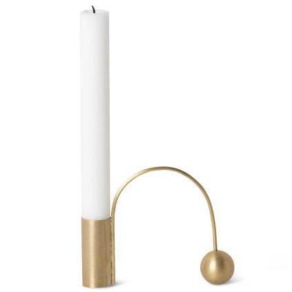 Svícen na kónickou svíčku BALANCE 11 cm, mosadz, ferm LIVING