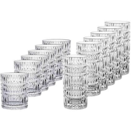 Pohár na long drink ETHNO, s pohármi na whisky, sada 12 ks, jasné, sklo, Nachtmann