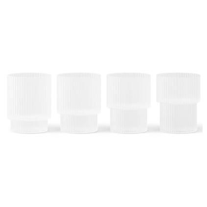 Pohár RIPPLE 200 ml, sada 4 ks, biela, ferm LIVING
