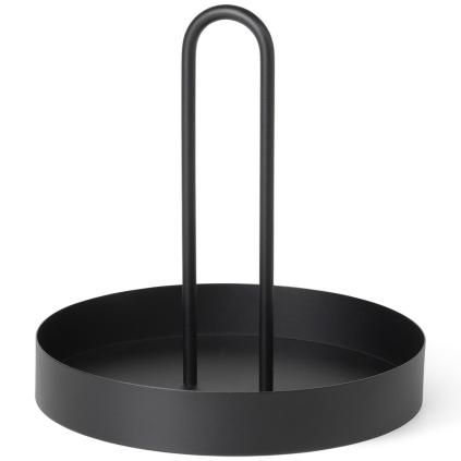 Podnos na servírovanie GRIB 28 cm, čierna, železo, ferm LIVING
