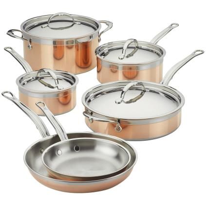 Súprava hrncov COPPERBOND, sada 6 ks, meď, Hestan