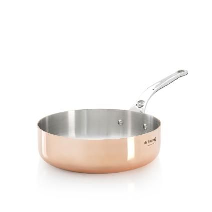 Panvica na soté INOCUIVRE 20 cm, s nerezovou rukoväťou, meď, de Buyer