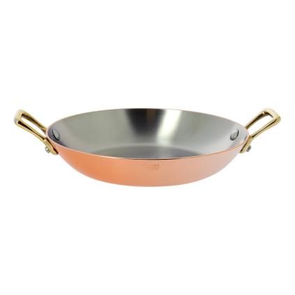 Medená servírovacia panvica s bronzovými uchami O 24 cm Inocuivre de Buyer