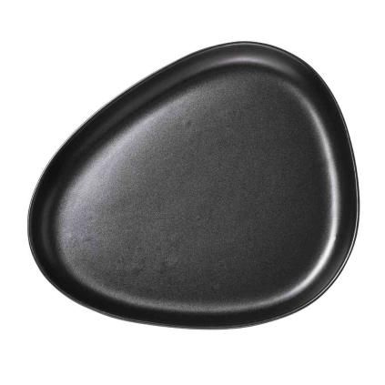 222131 servirovaci talir curve 35 cm cerna kamenina lind dna