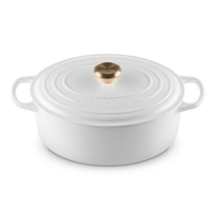 224436 kastrol signature 31 cm 6 3 l ovalny white litina le creuset