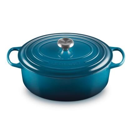 225216 kastrol signature 31 cm 6 3 l ovalny deep teal litina le creuset