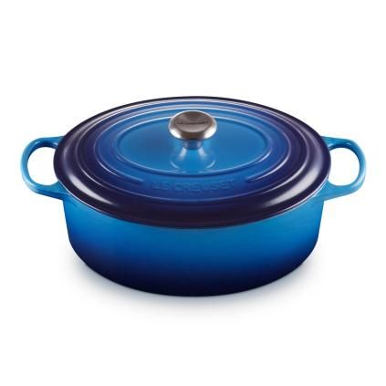 224268 kastrol signature 31 cm 6 3 l ovalny azure litina le creuset