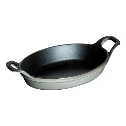 149348 ovalny litinovy mini pekac grafitove sedy 15 cm staub