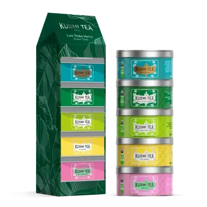 232997 darkova sada caju green teas 5 x 20 g plechovka kusmi tea