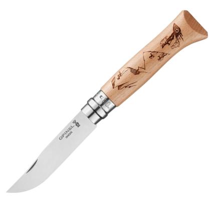 232516 kapesni nuz n 08 engraved hiking 8 5 cm bukove drevo opinel