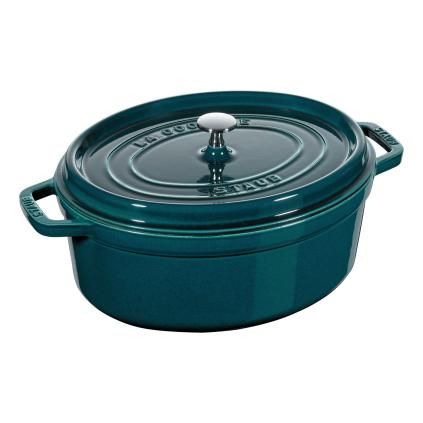 Kastról 31 cm, morská modrá, liatina, Staub