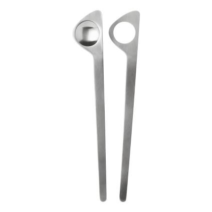 Súprava šalátových lyžíc ARNE JACOBSEN, súprava 2 ks, strieborná, nerezová oceľ, Stelton