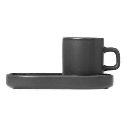 Šálka na espresso s podšálkou PILAR, sada 2 ks, farba khaki, Blomus