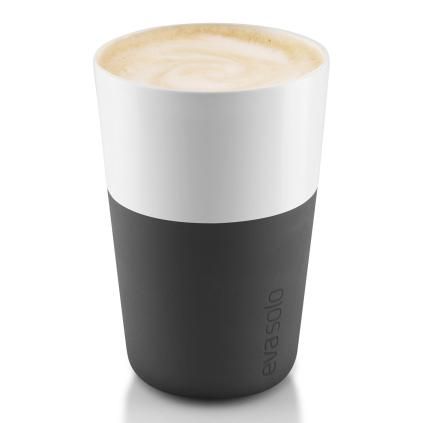 Termohrnčeky na café latte 360 ml 2 kusy karbónovo čierna Eva Trio