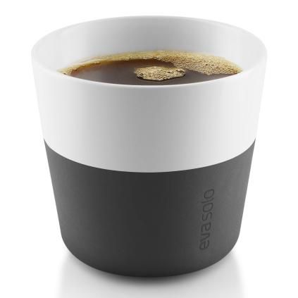 Termohrnčeky na kávu Lungo 230 ml 2 kusy karbónovo čierna Eva Trio