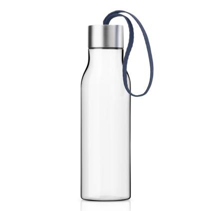 Fľaša na vodu 500 ml, s tmavomodrým pásikom, plast, Eva Solo