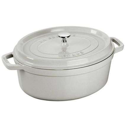 Kastról COCOTTE 23 cm, oválny, biely, liatina, Staub