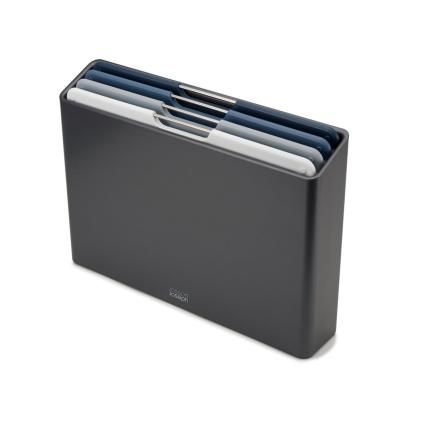 Doska na krájanie sada FOLIO L, 4 ks, so stojanom, sivá, Joseph Joseph
