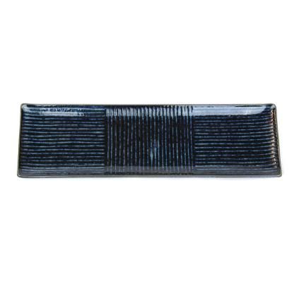 Tanier na sushi LINES 33 x 10 cm, tmavomodrý, MIJ