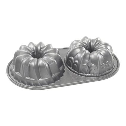 Forma na 2 malé bábovky Duet Bundt® strieborná Nordic Ware