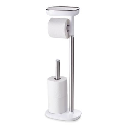 WC stojan EASYSTORE 68 cm, strieborná / biela, nerezová oceľ, Joseph Joseph