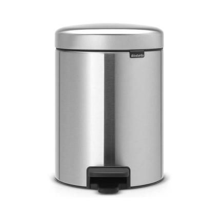 Pedálový odpadkový kôš NEWICON 5 l, odolný voči prstom, matná oceľ, Brabantia