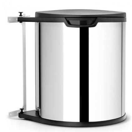 Zabudovateľný odpadkový kôš 15 l, lesklá oceľ, Brabantia