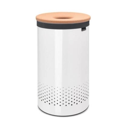 Kôš na bielizeň 60 l, s korkovým vekom, biela, Brabantia