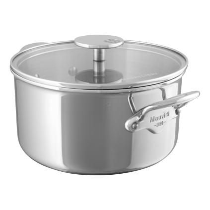 Hrniec M'COOK 24 cm, so sklenenou pokrievkou, nerezová oceľ, Mauviel