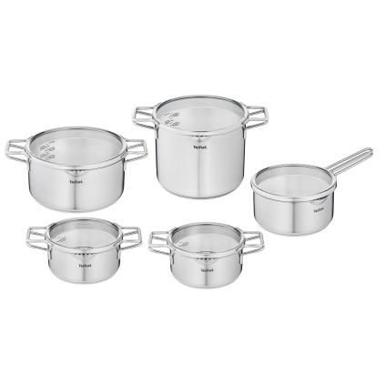 Súprava hrncov NORDICA, sada 10 ks, nerez, Tefal