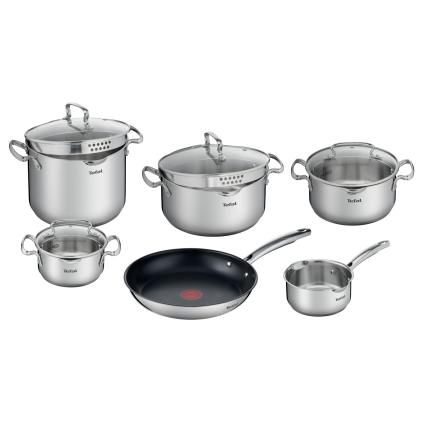 Súprava hrncov DUETTO+, sada 10 ks, nerez, Tefal